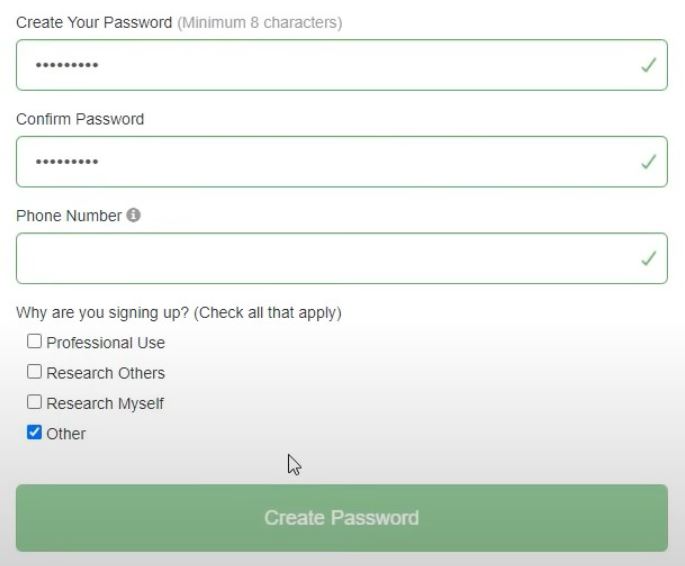Creating Your Password